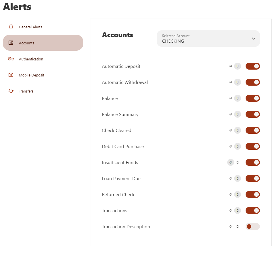 Digital Banking Account Alerts