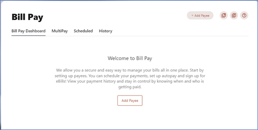 Bill Pay screen