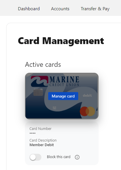 Manage Card